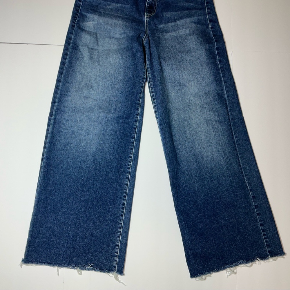 Level 99 High Rise Wide Leg Size 30 Blue raw hem - Picture 2 of 12